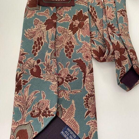 Vintage Floral Paisley Boho Silk Hickok Tie USA - Picture 3 of 4